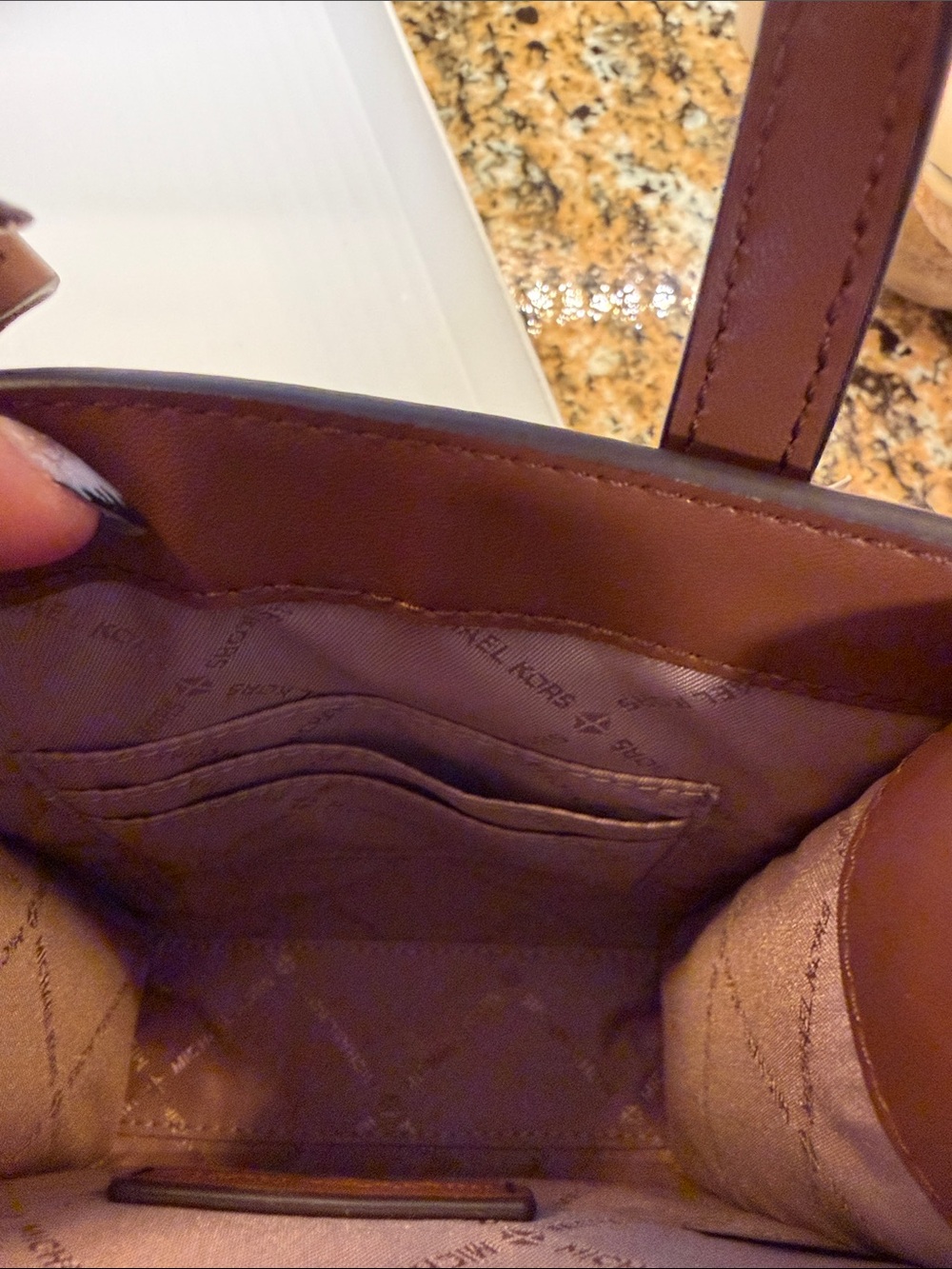 Michael Kors Brown/Maple Signature Mini Tote with Gold Hardware - Picture 10 of 13